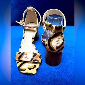 Louise et Cie, -Leopard Print Sandal. Real Cow Hair Fur Us 6M Eu 36.5